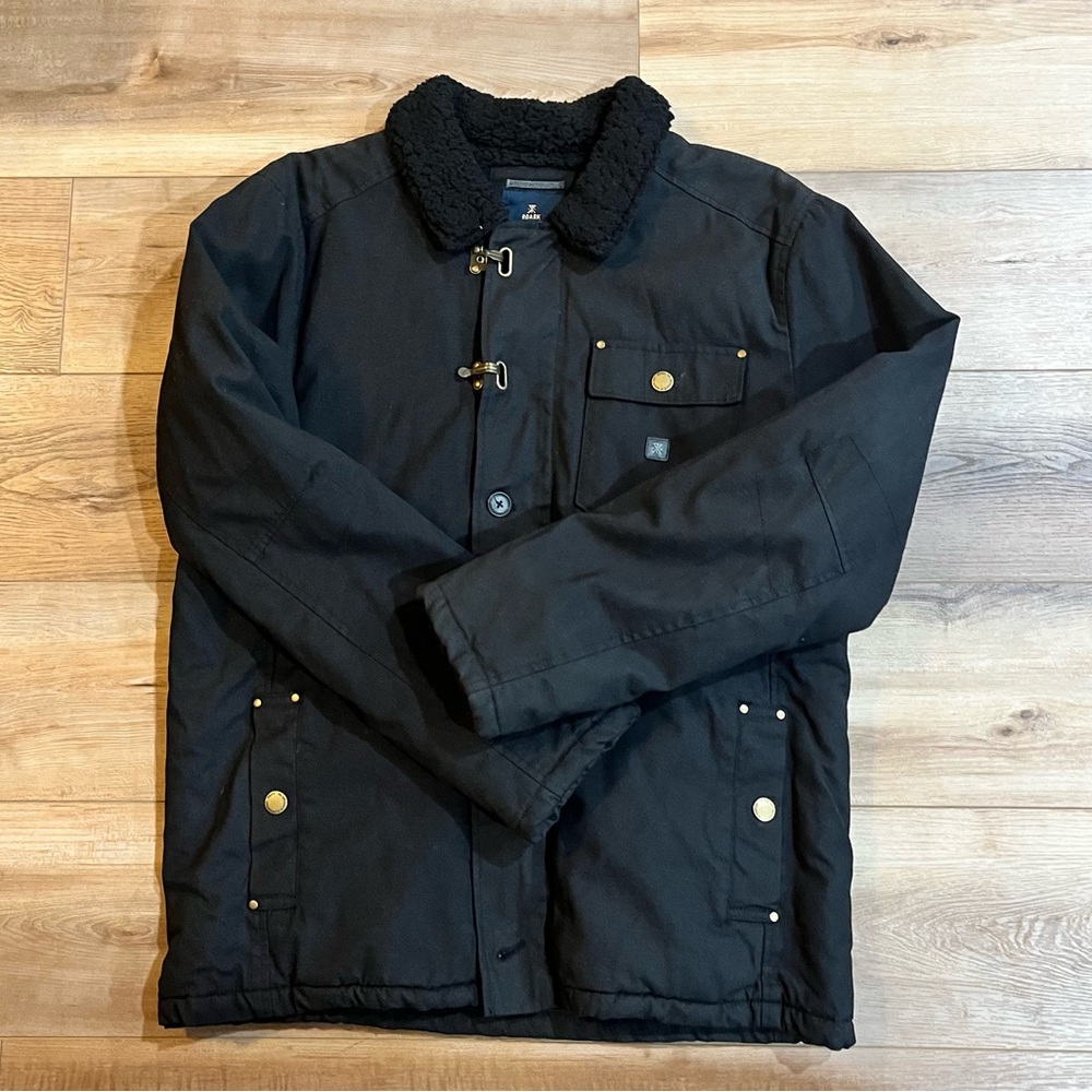 Roark Men's Black Jacket with Sherpa Collar